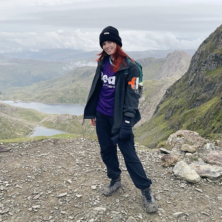 Person standing on mountain